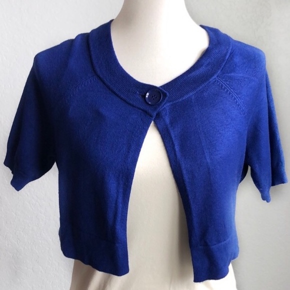 royal blue cropped cardigan